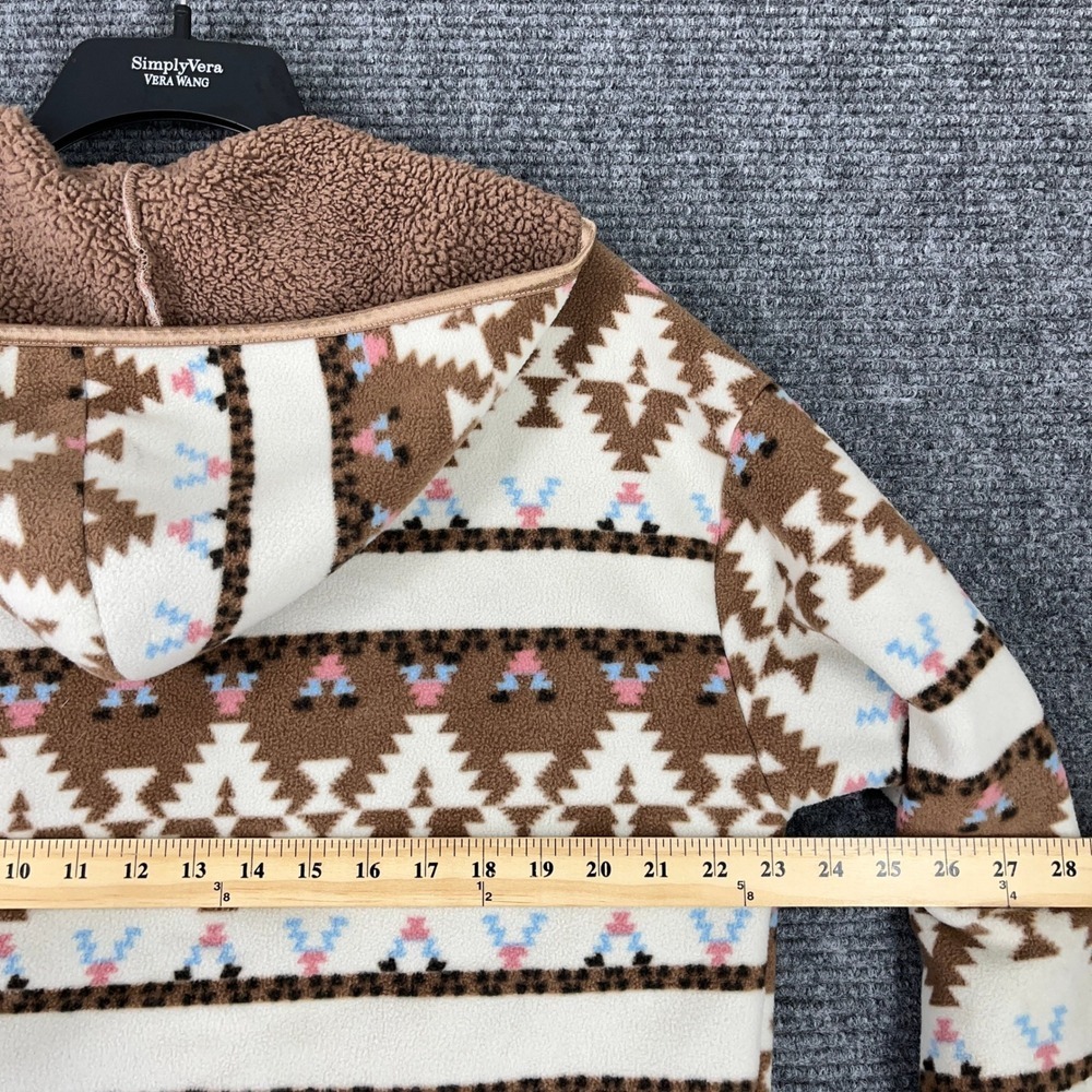 Steve Madden Sherpa Jacket Size M Hooded Cozy Boho Westerncore Winter Essential - Picture 8 of 10